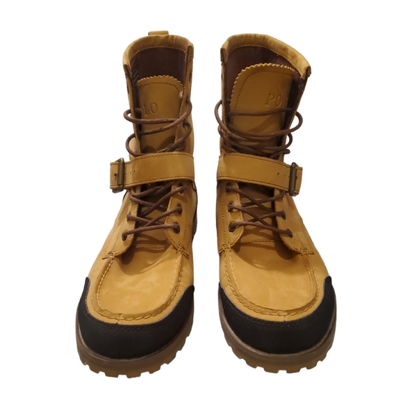 Polo Ralph Lauren Tan Weybrook Leather Boot, Men's 11, like new - Picture 2 of 6